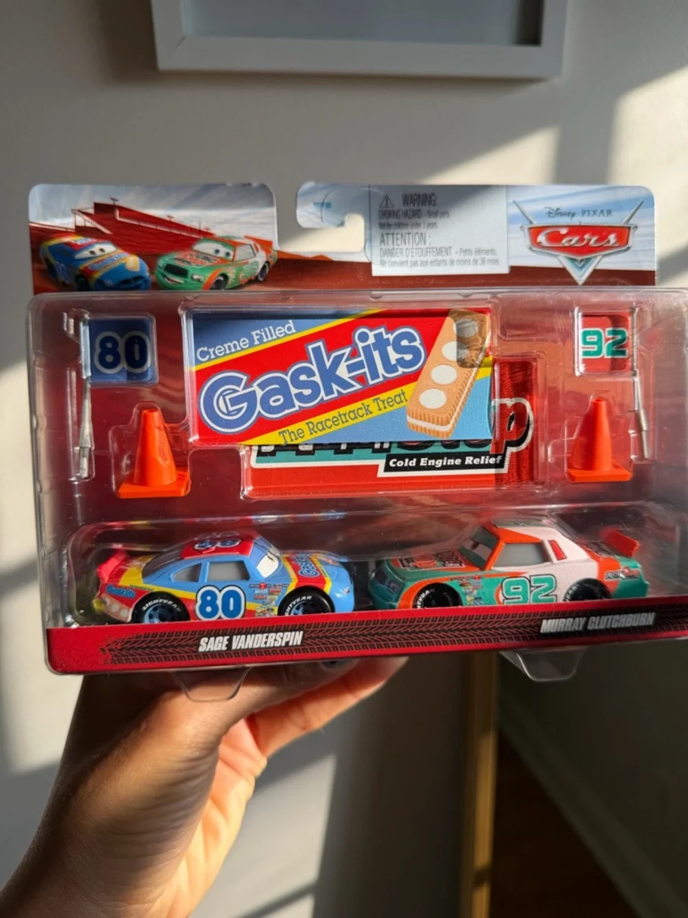 Mattel Cars Die-Cast Gask-its Twin Pack - Red and Teal Race Cars